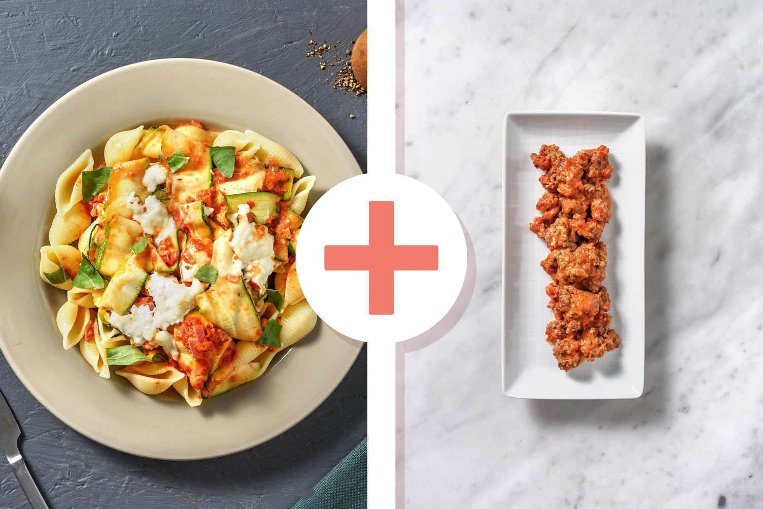 Veggie + protein - Courgette uit de oven met rundergehakt als extra