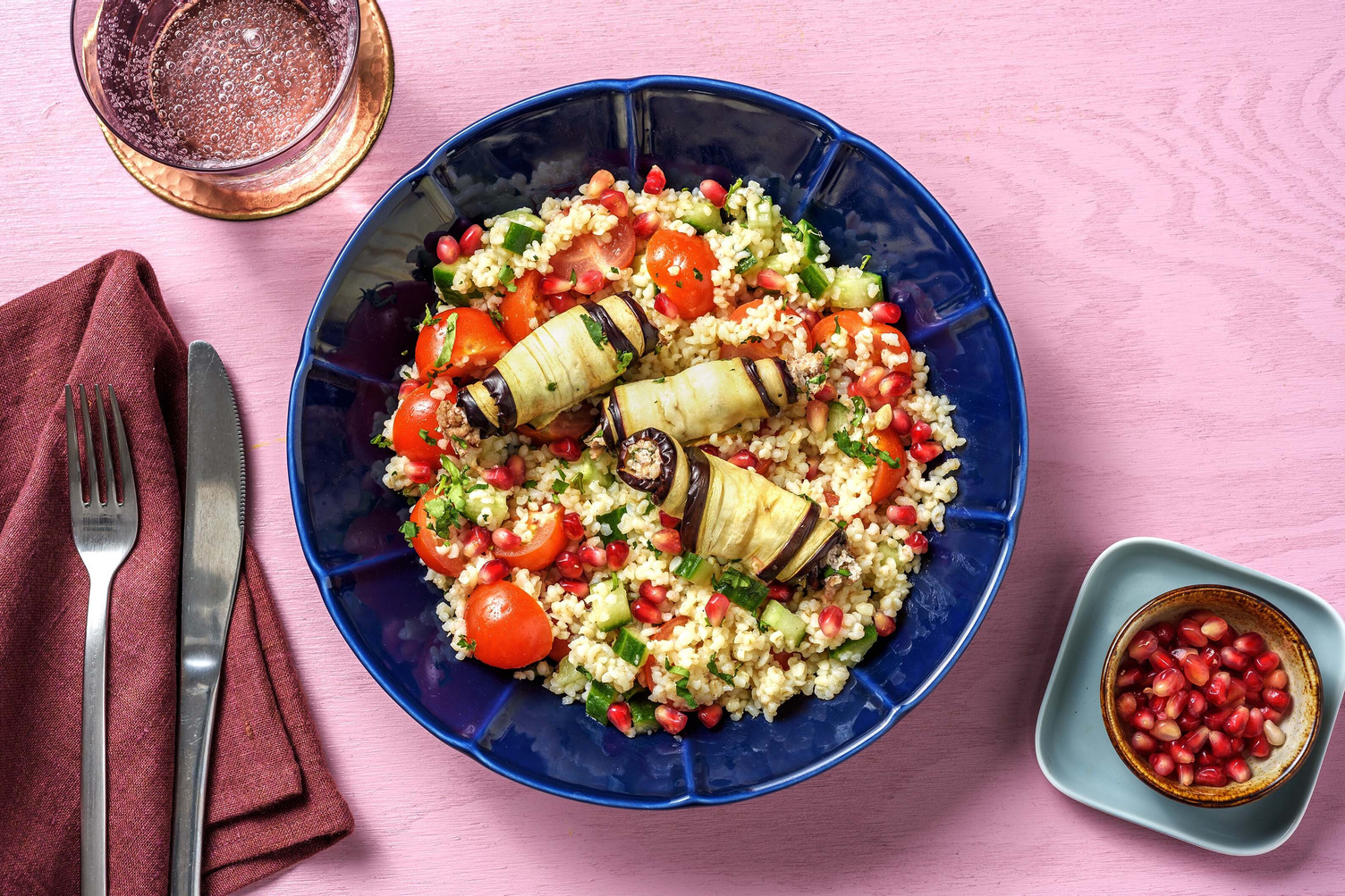 Badrijani : roulés d'aubergine à la noix
