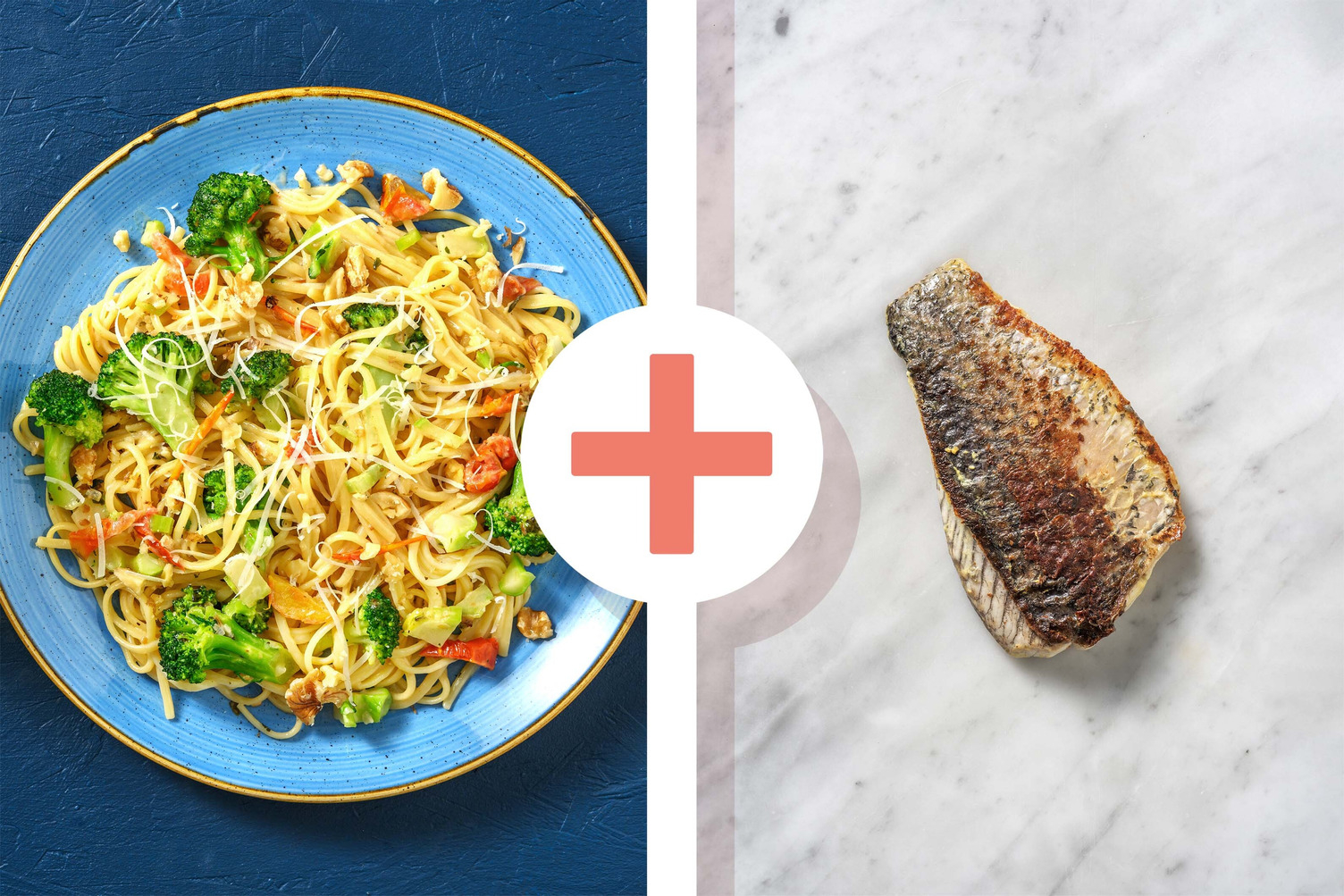 Veggie + protein - Linguine au brocoli et filet de dorade en extra