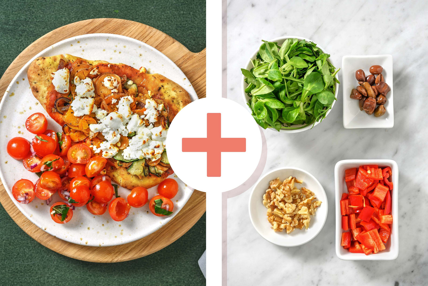 Double veggie - Naanpizza met geitenkaas en groenten