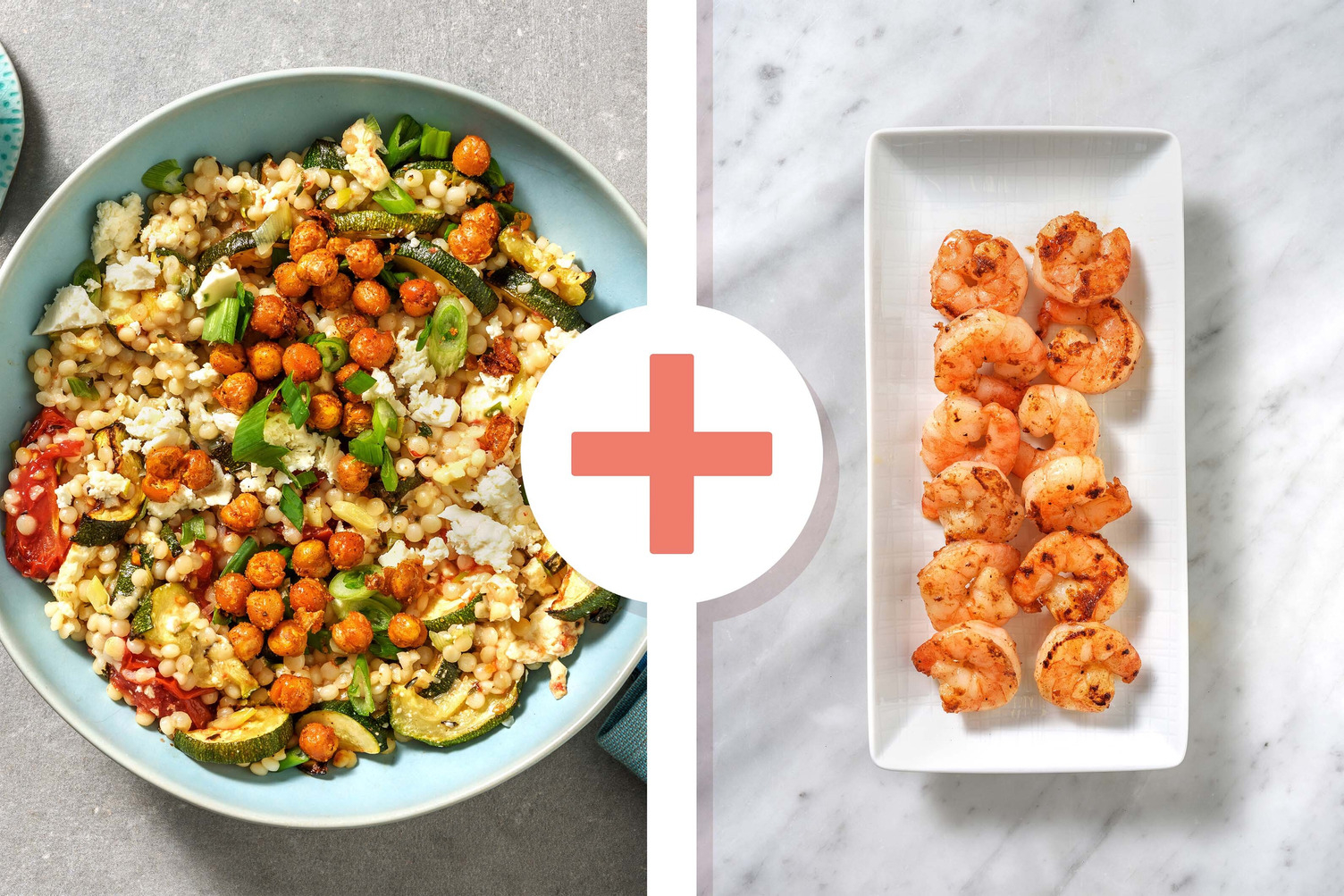 Veggie + Protein - Parelcouscous met garnalen als extra