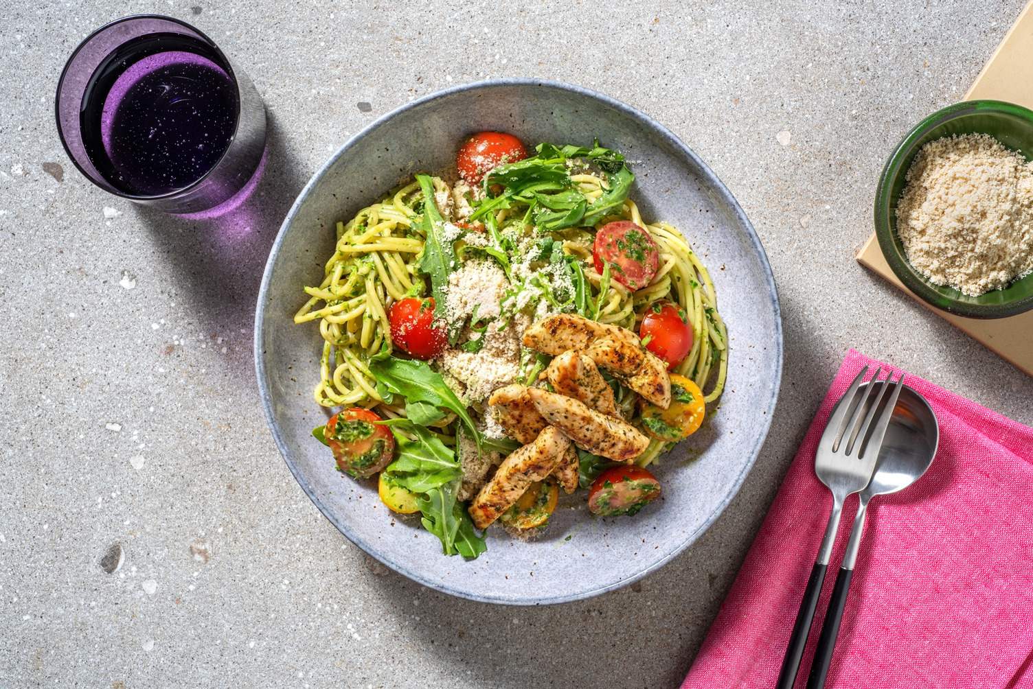Pasta Verde mit Bio-Hähnchen