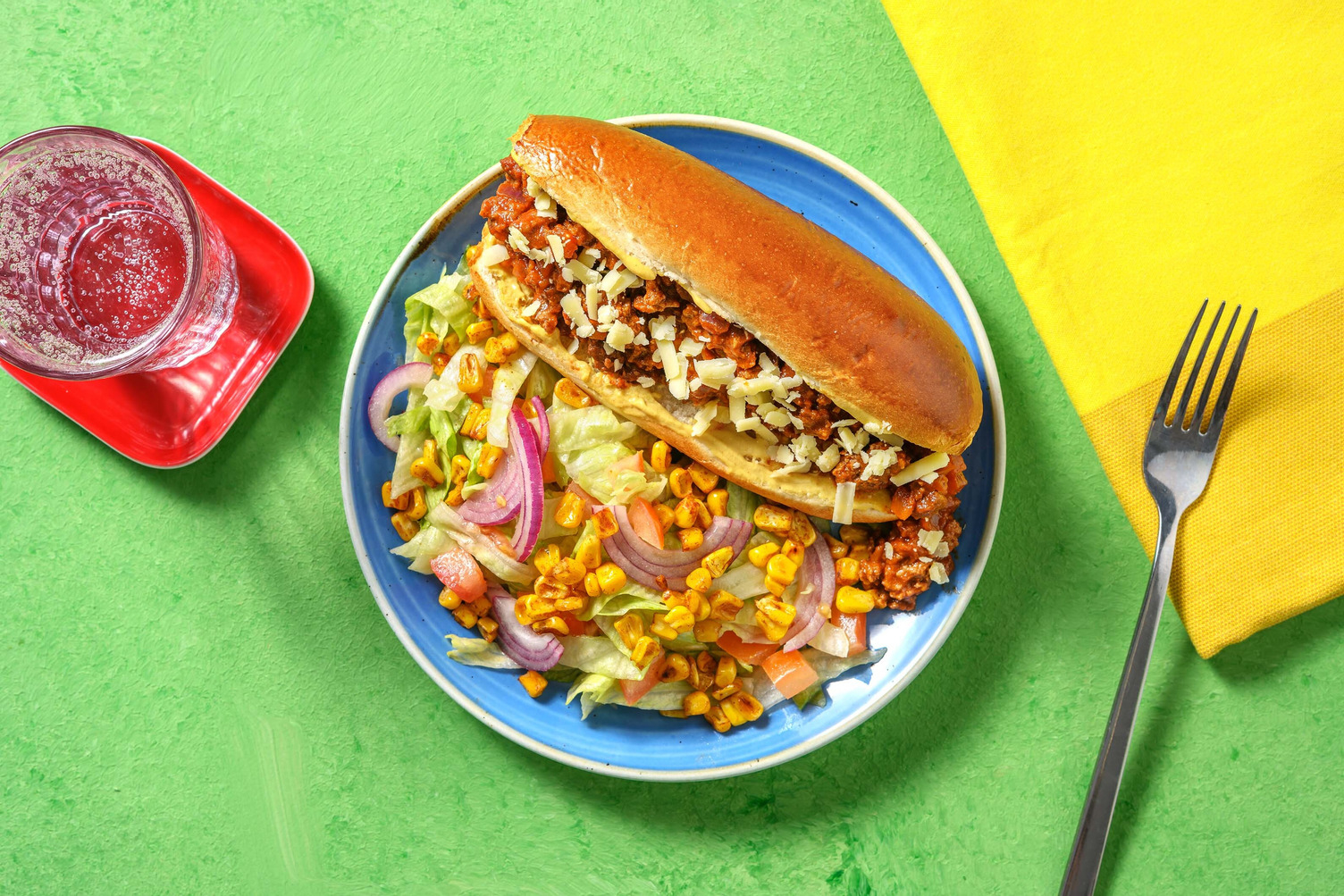 Hot dog au bœuf haché & cheddar