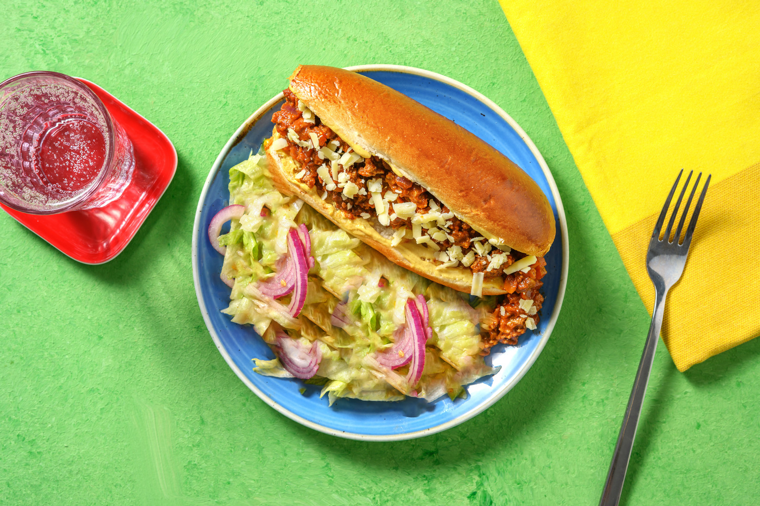 Hot dog au bœuf haché & cheddar