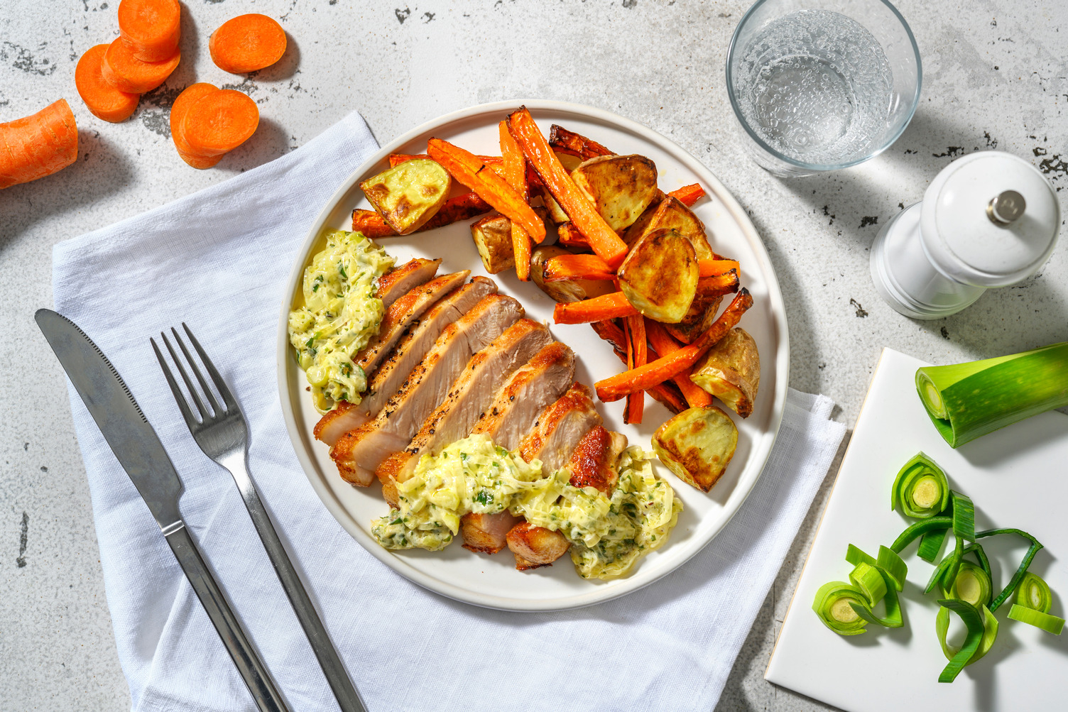 Pork Steak and Creamy Leek Sauce