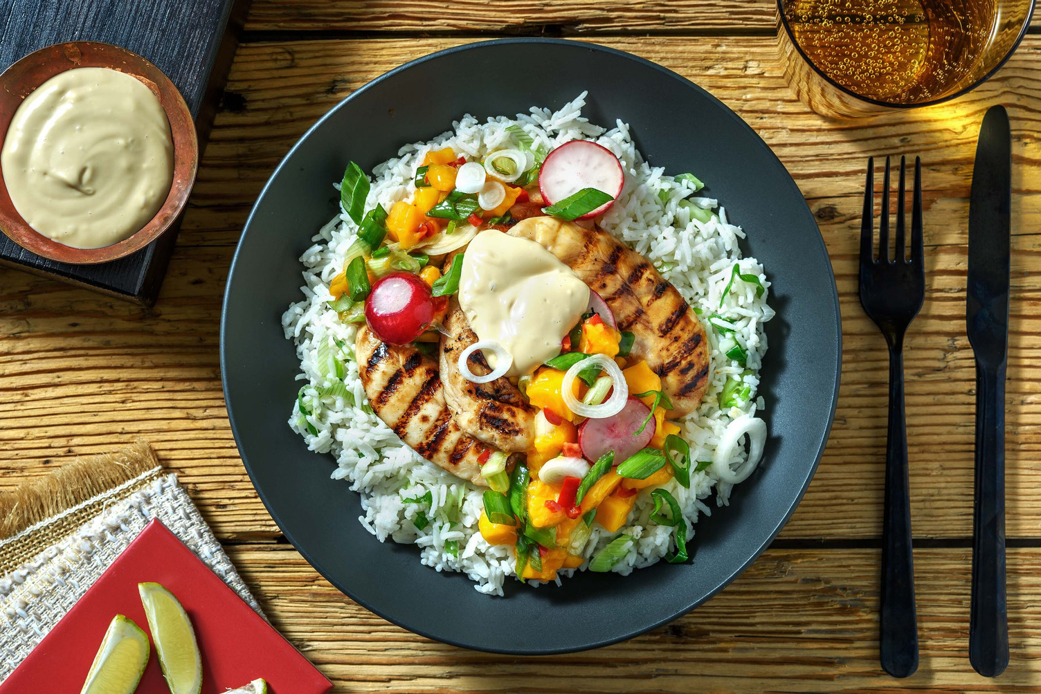 Asian chicken with mango salsa