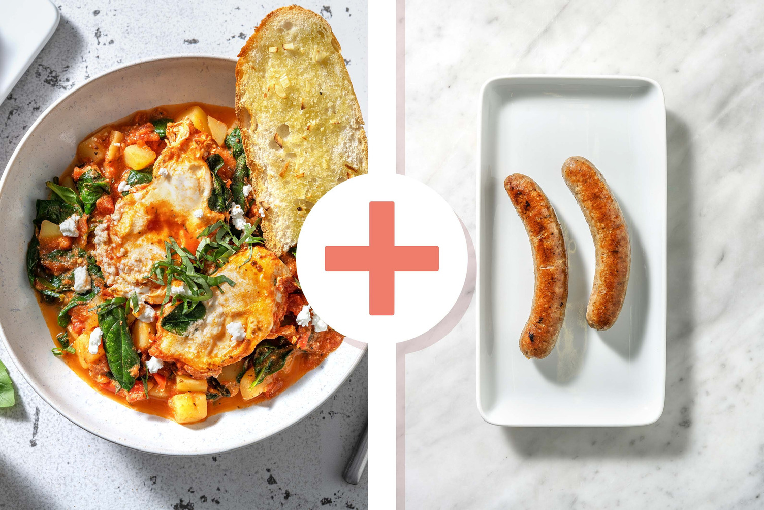 Veggie+Protein - Shakshuka met varkensworst als extra