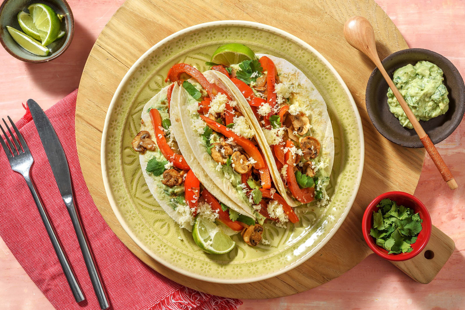 Fajitas de poivrons & champignons grillés
