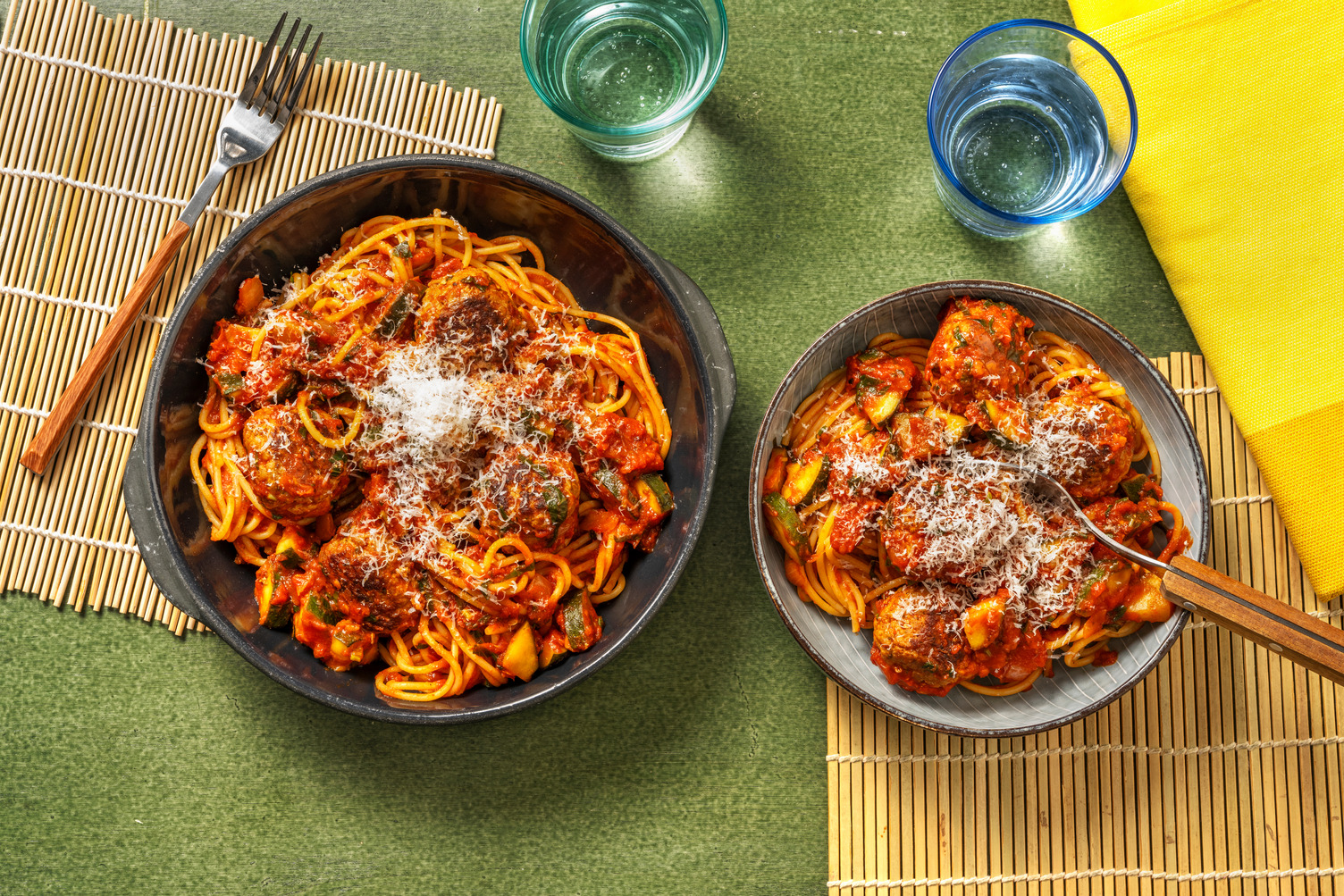 Herby Sausage Meatball Spaghetti