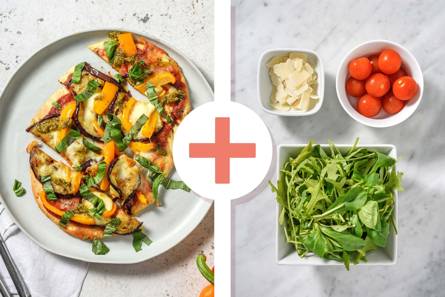 Double veggie - Naanpizza met aubergine en mozzarella