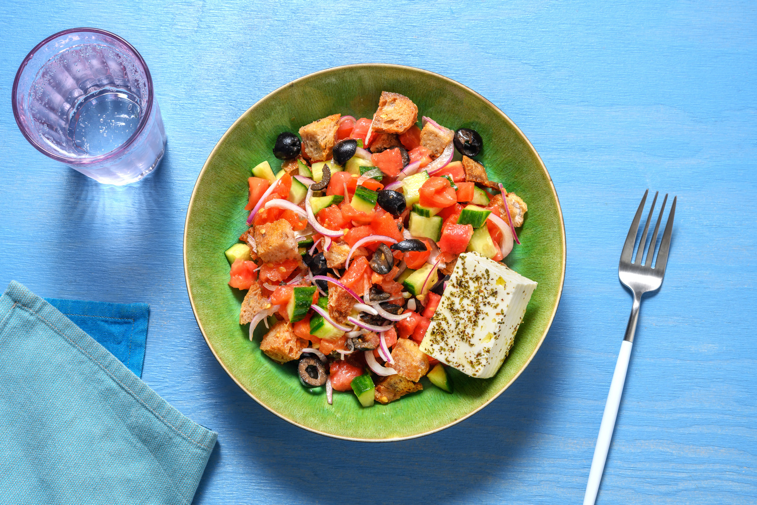 Salade de tomates & fromage à la crétoise