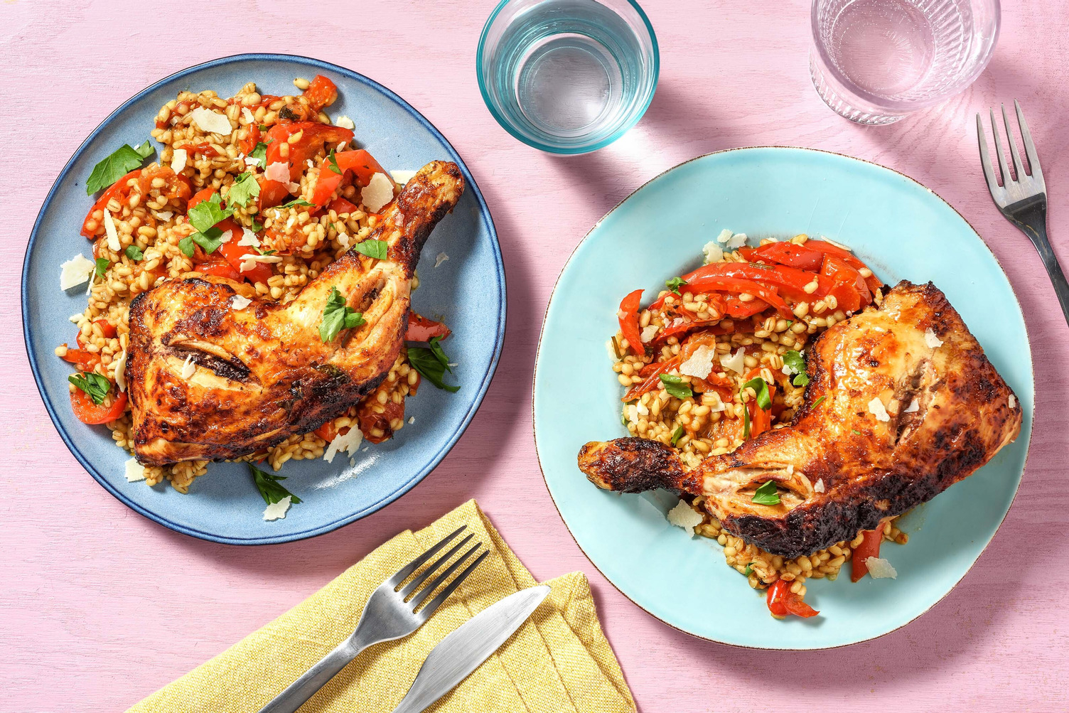 Cuisse de poulet, sauce moutarde et miel