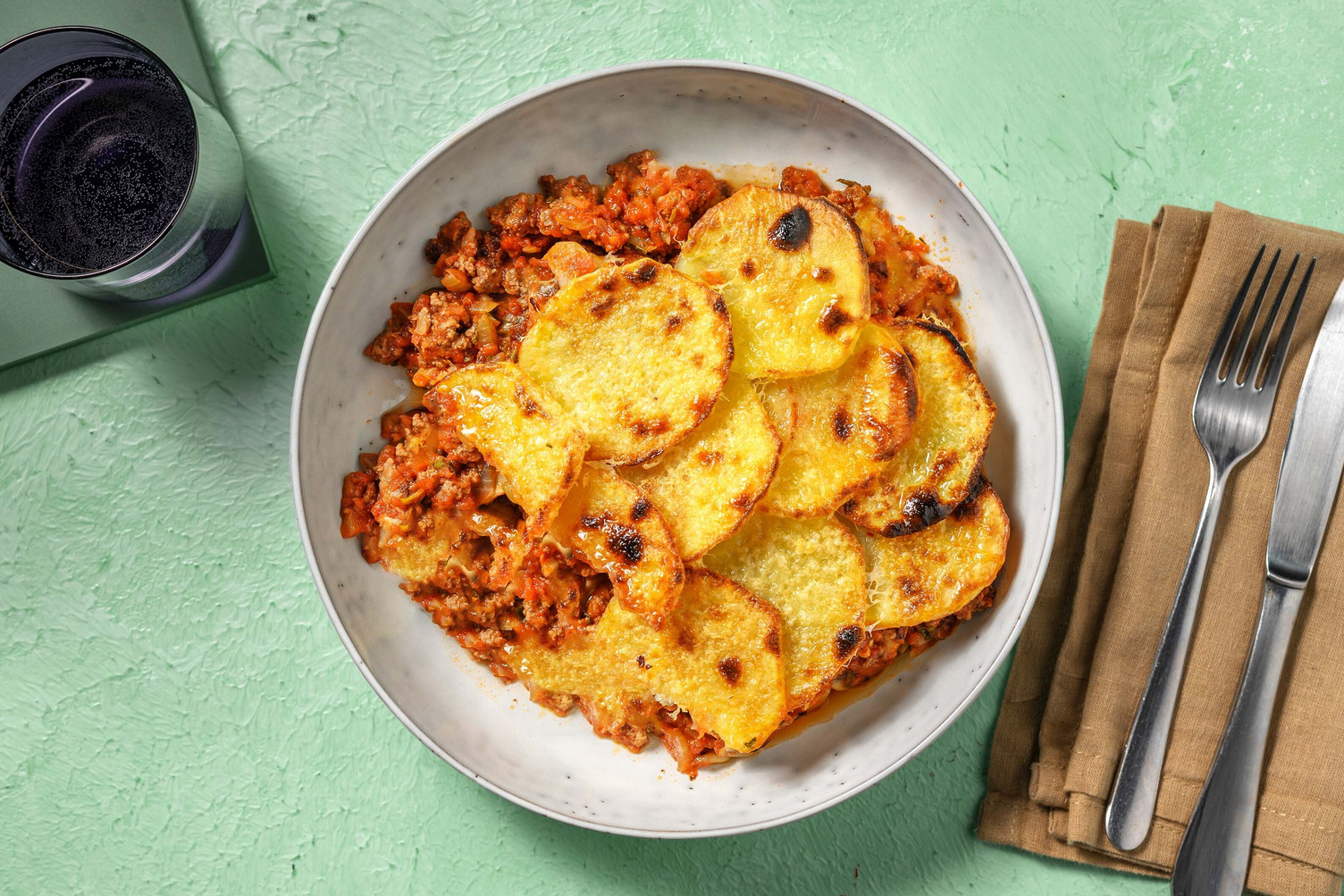 Italienisches Kartoffelgratin mit Hackfleisch