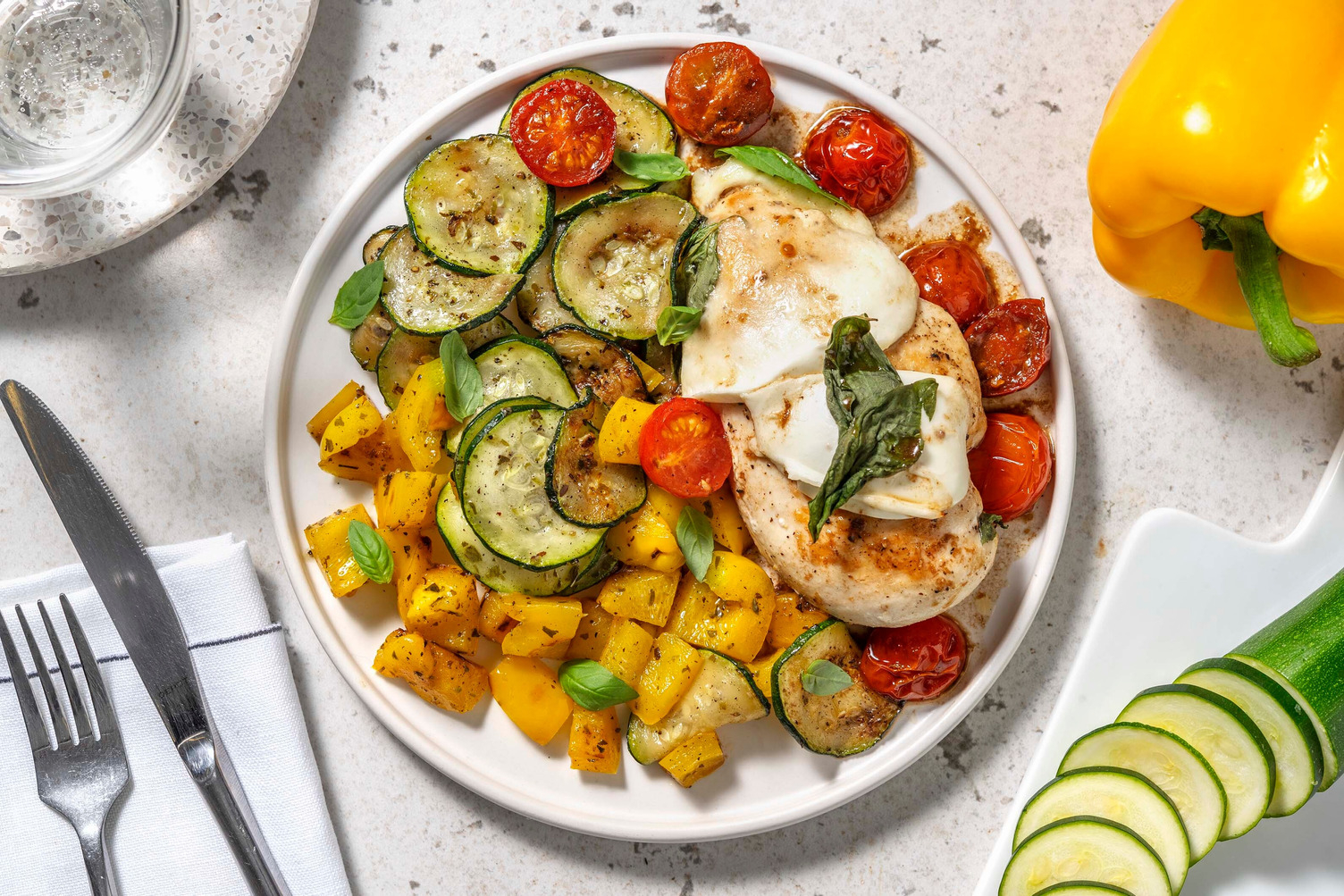 Poulet à la fior di latte façon caprese