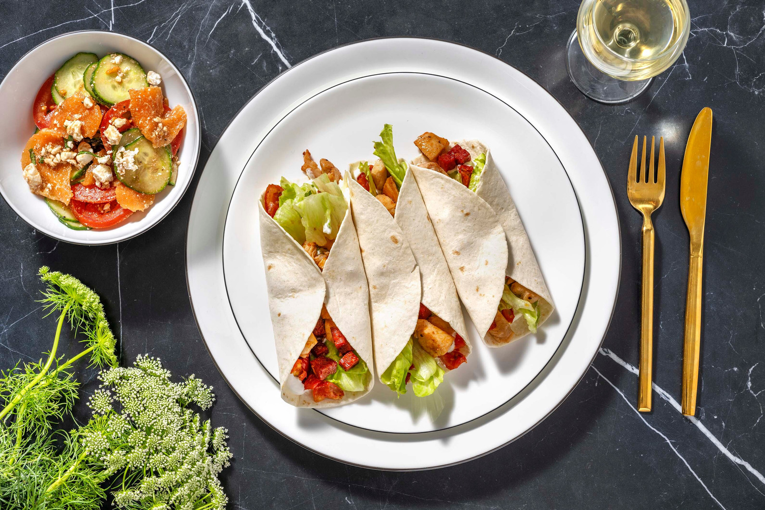 Wraps gourmands au poulet & chorizo