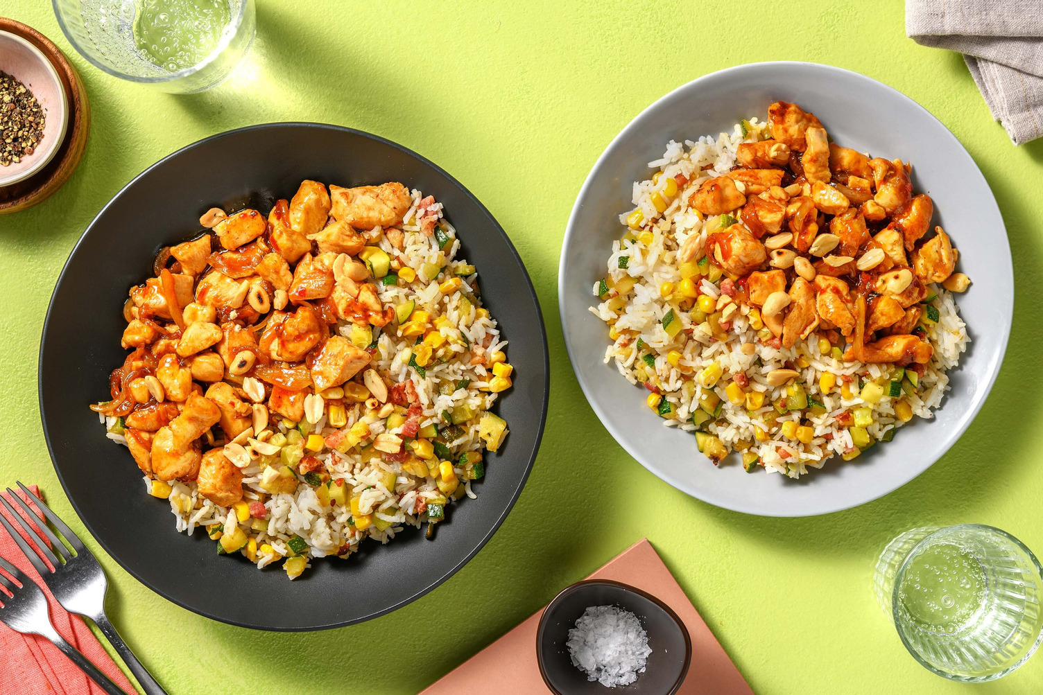 Pollo agrodolce con riso cantonese express