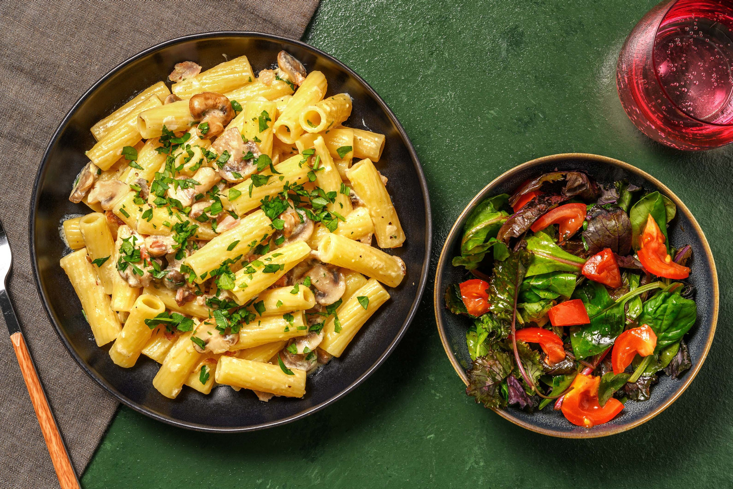 Garlic and bacon pasta