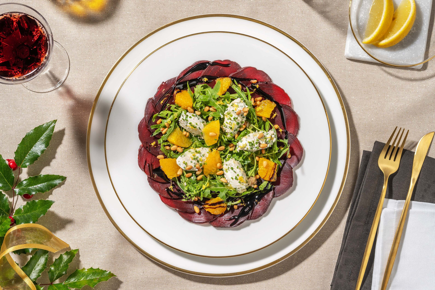 Vorspeise V: Carpaccio mit Roter Beete