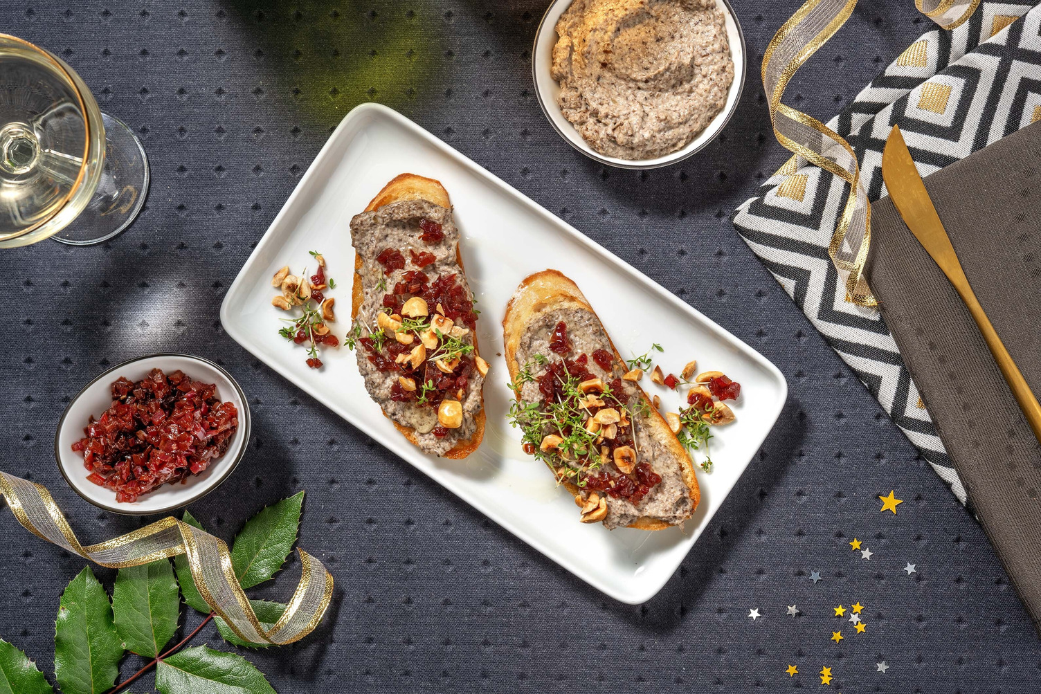 Paddenstoel-mascarponecrème op toast