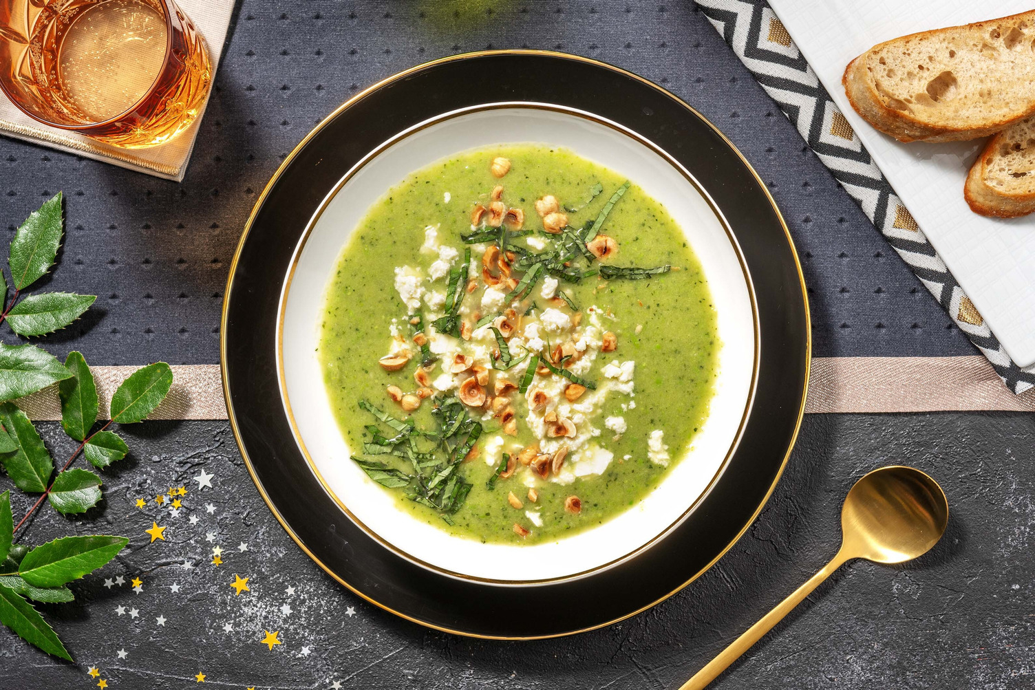 Soupe de courgette et petit pois VEGGIE