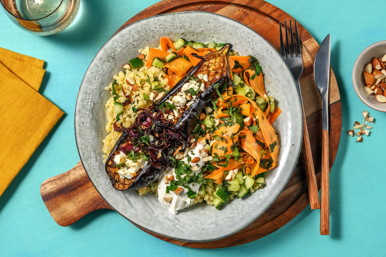 Ostegratinert aubergine