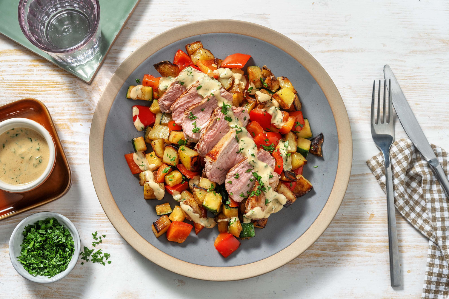 Filet mignon de porc & sauce crème persil