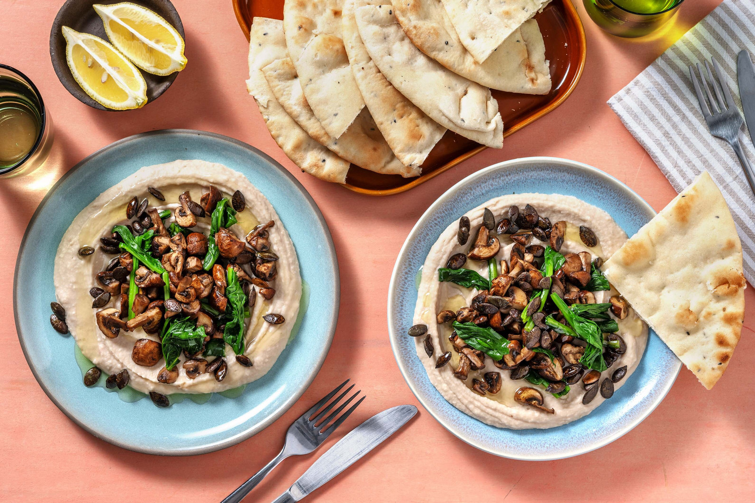 Crema autunnale di cannellini, funghi e spinaci