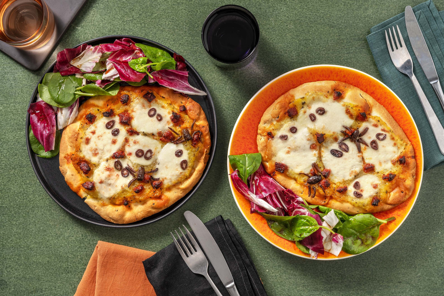 Pizz'araignée au potiron, chorizo & fior di latte