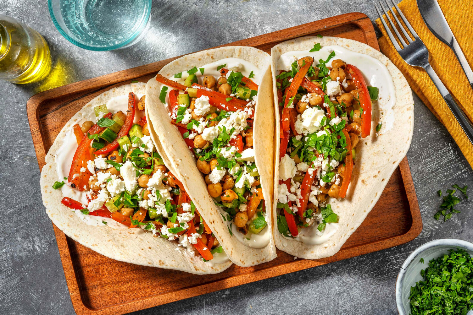 Tacos vegetariani mediorientali