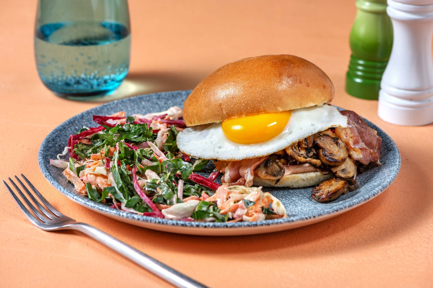 Bacon- och svampburgare