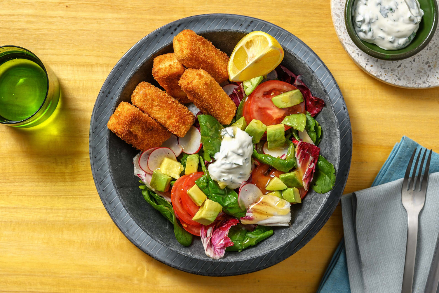 Nuggets de tofu & sauce blanche au persil