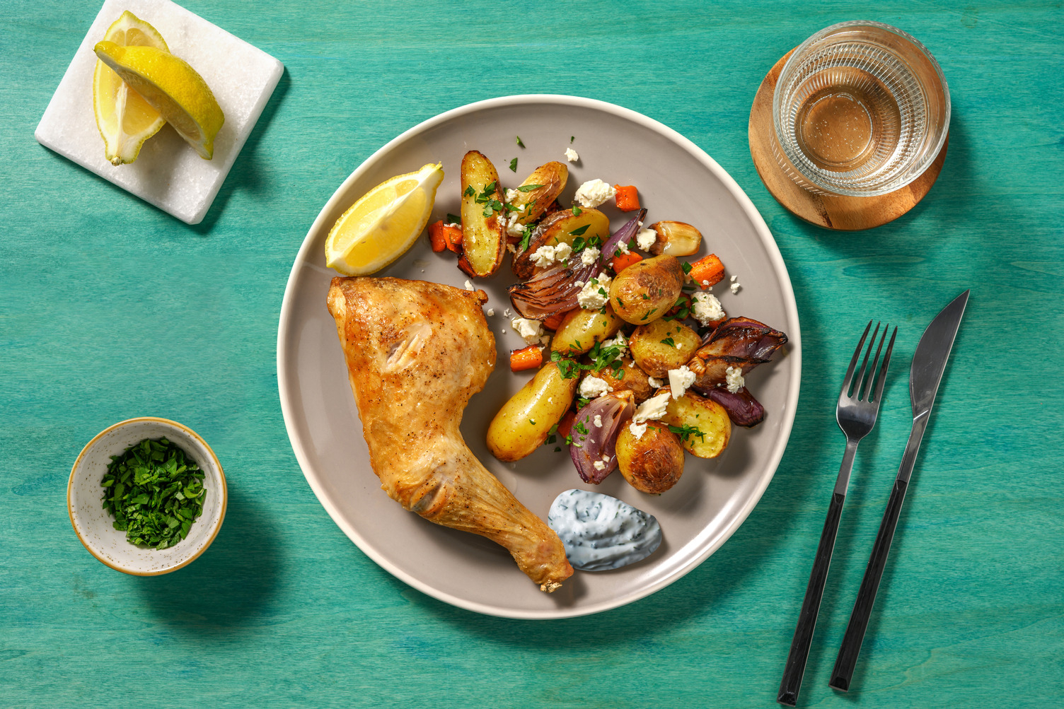 Saucisse de Toulouse & légumes rôtis