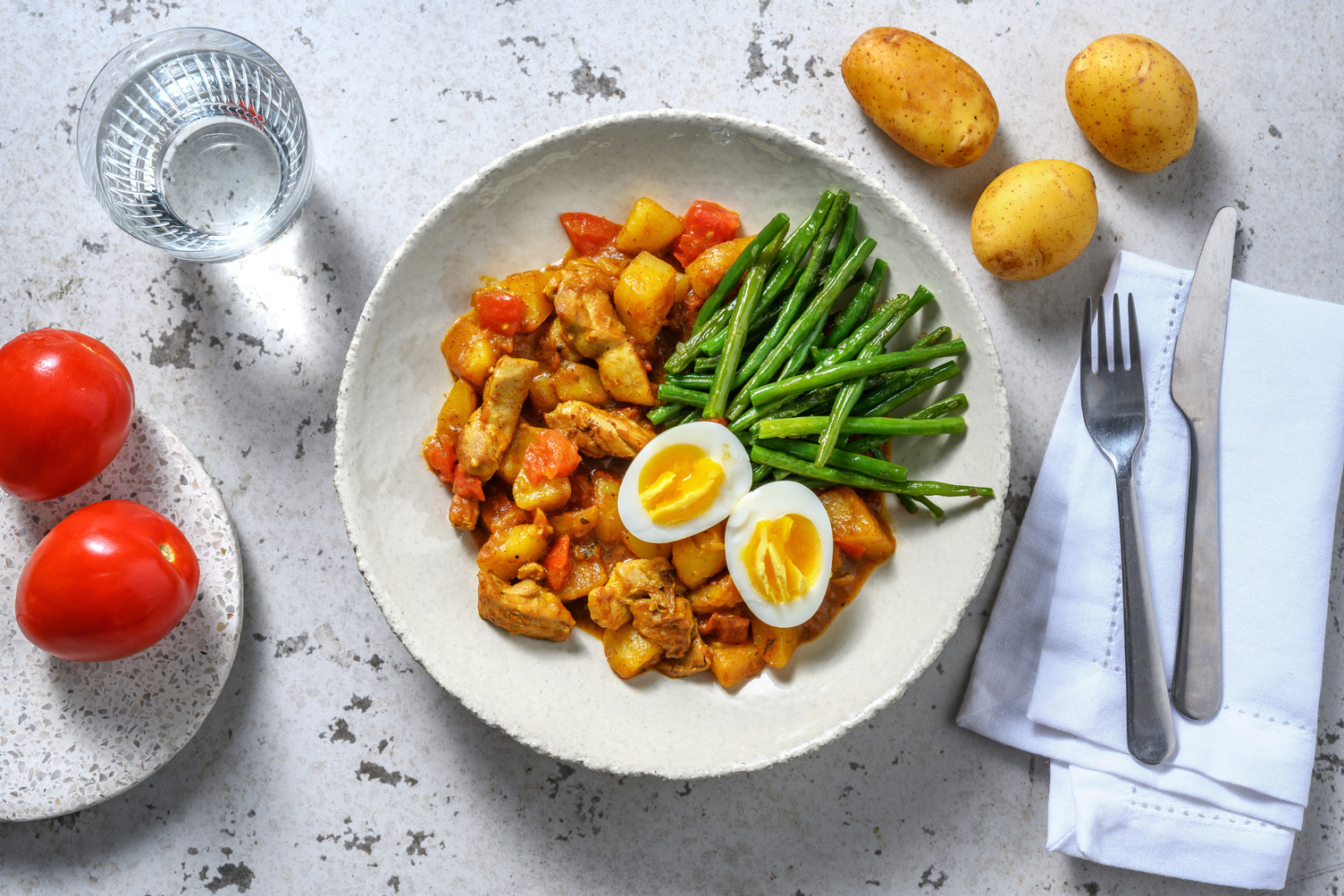 Surinaamse stijl curry met kip