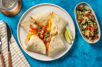 Quesadillas di pollo, formaggio e peperoni