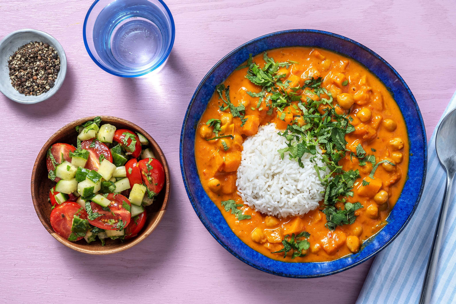 Double veggie - Kikkererwtencurry met zoete aardappel