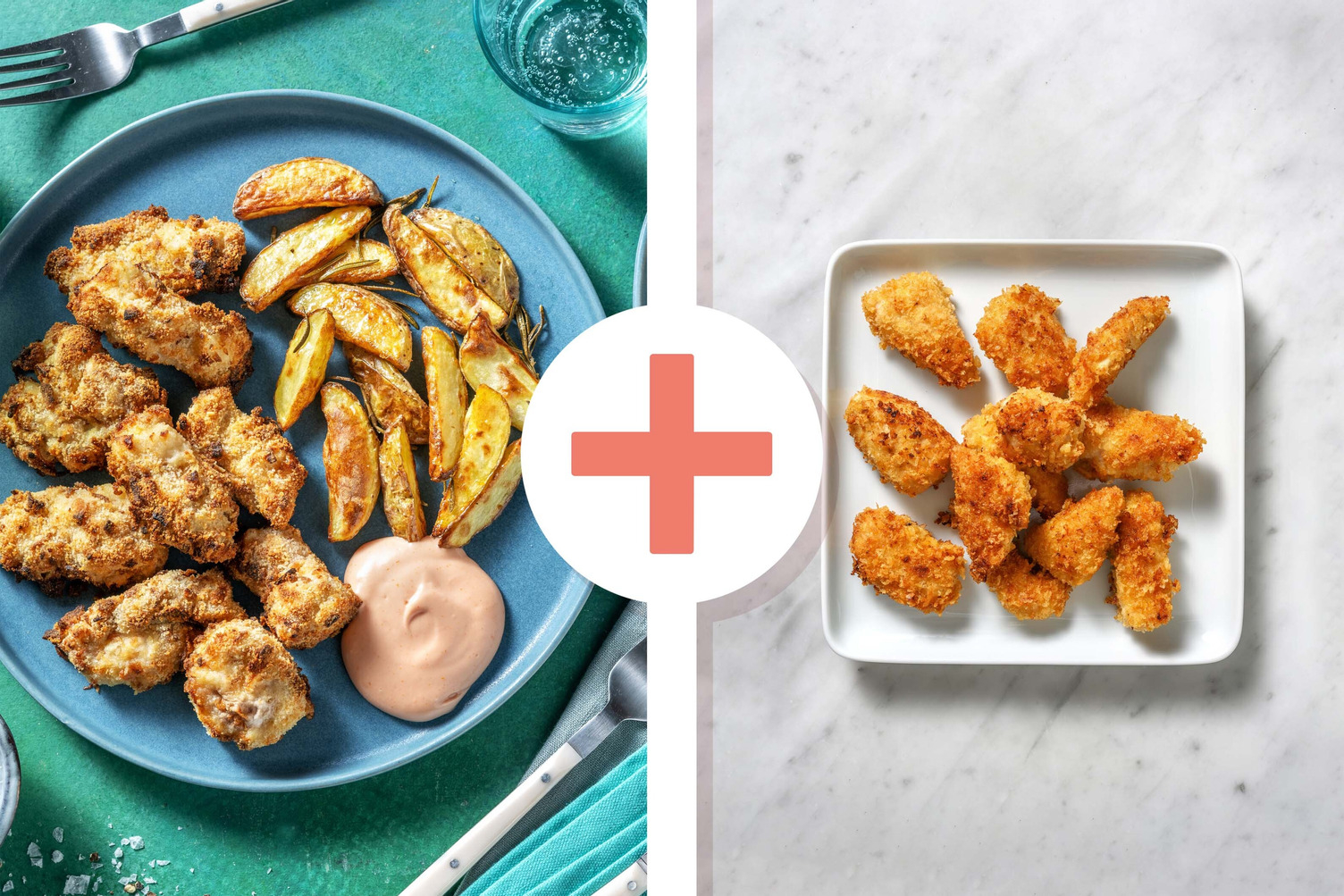 Nuggets di pollo fritti-non fritti