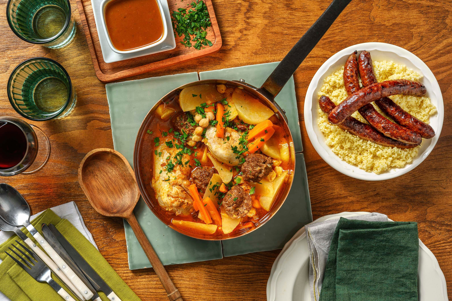 Couscous poulet, boulettes & merguez de bœuf