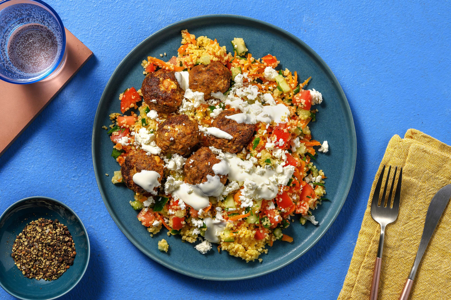 Polpette di manzo e formaggio greco