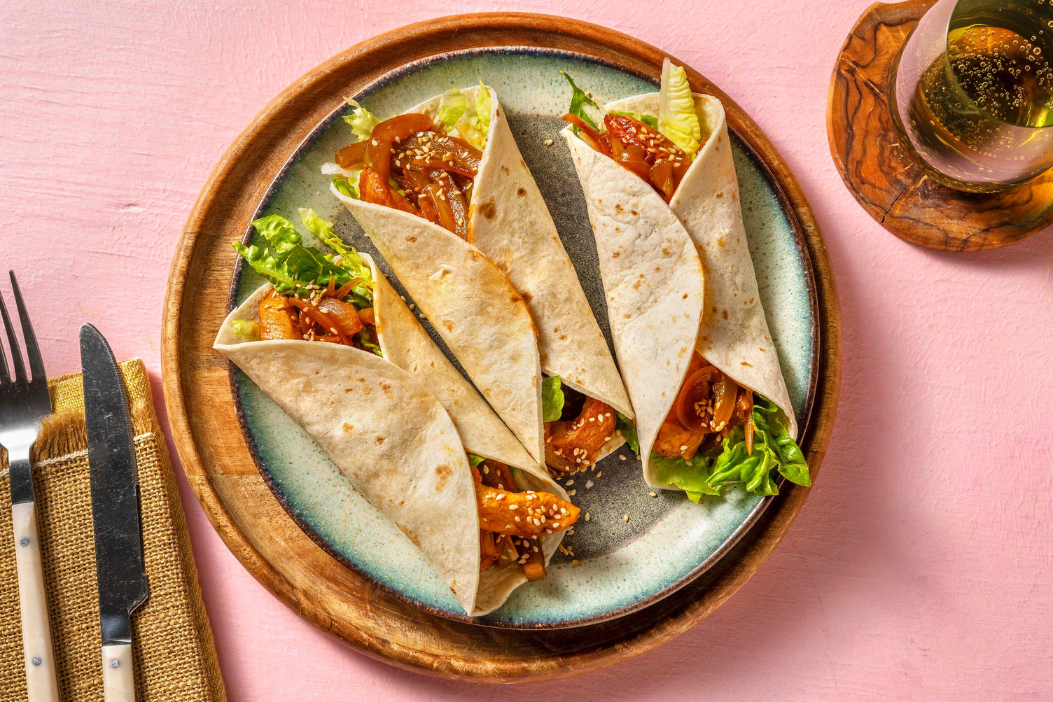 Wrap fusion di pollo in agrodolce