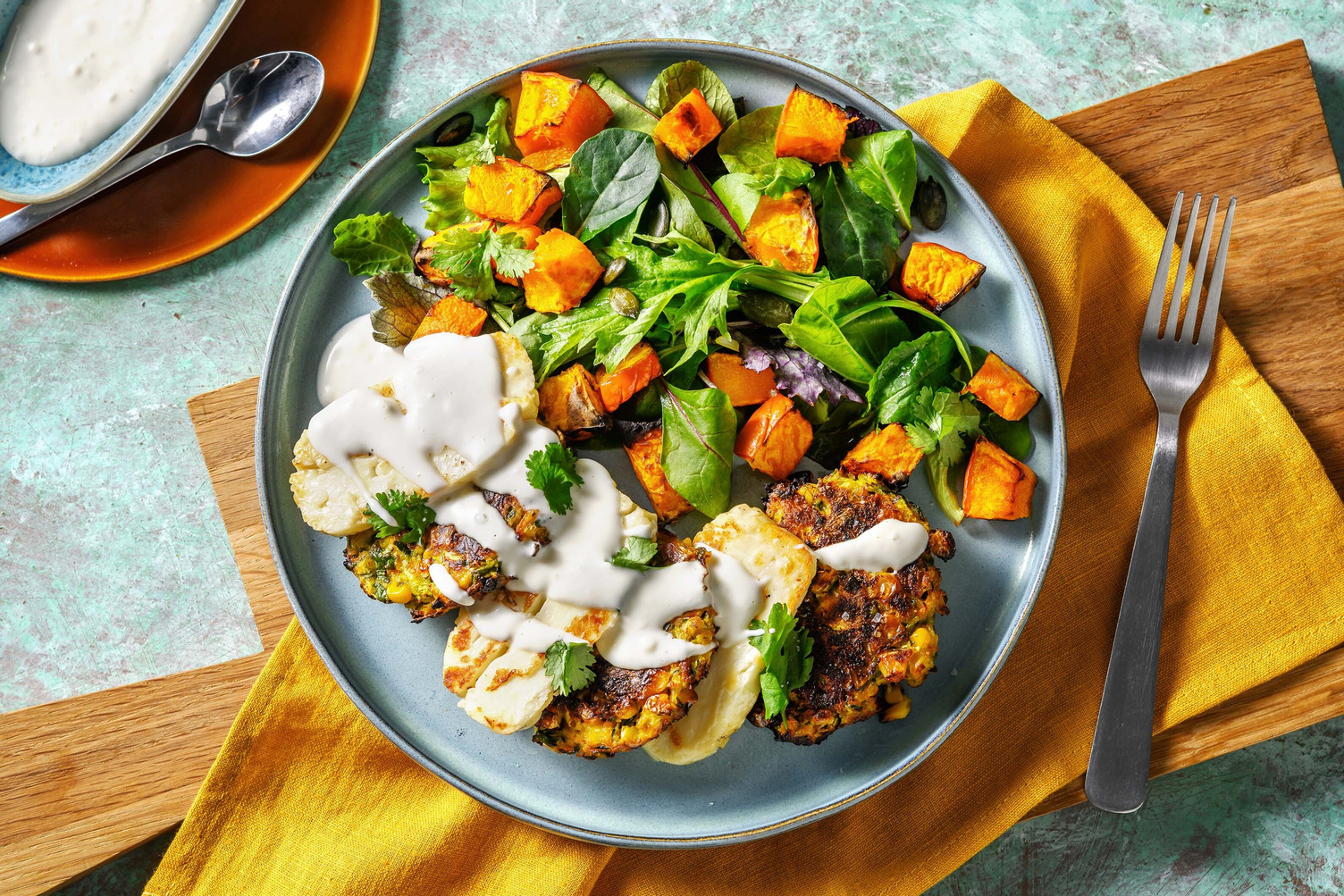 Polpette veggie di verdure e halloumi grigliato