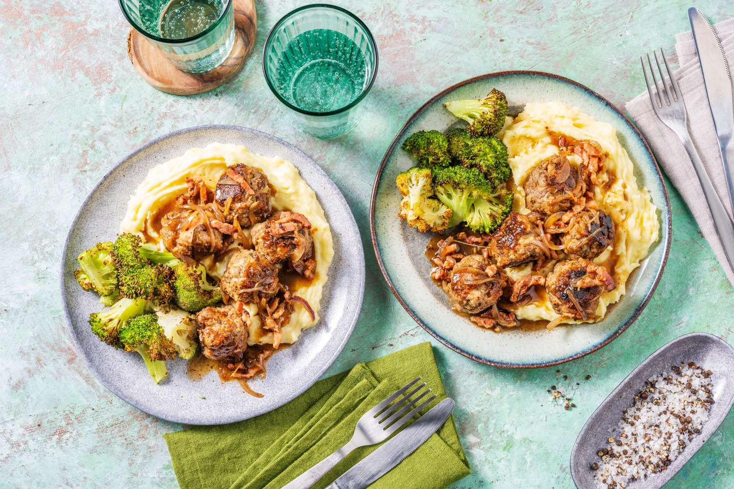 Beef Meatballs and Cheesy Mash