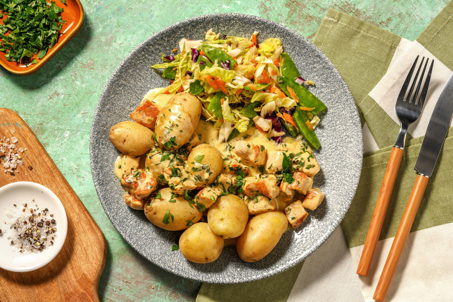 Fläskkött i persiljesås