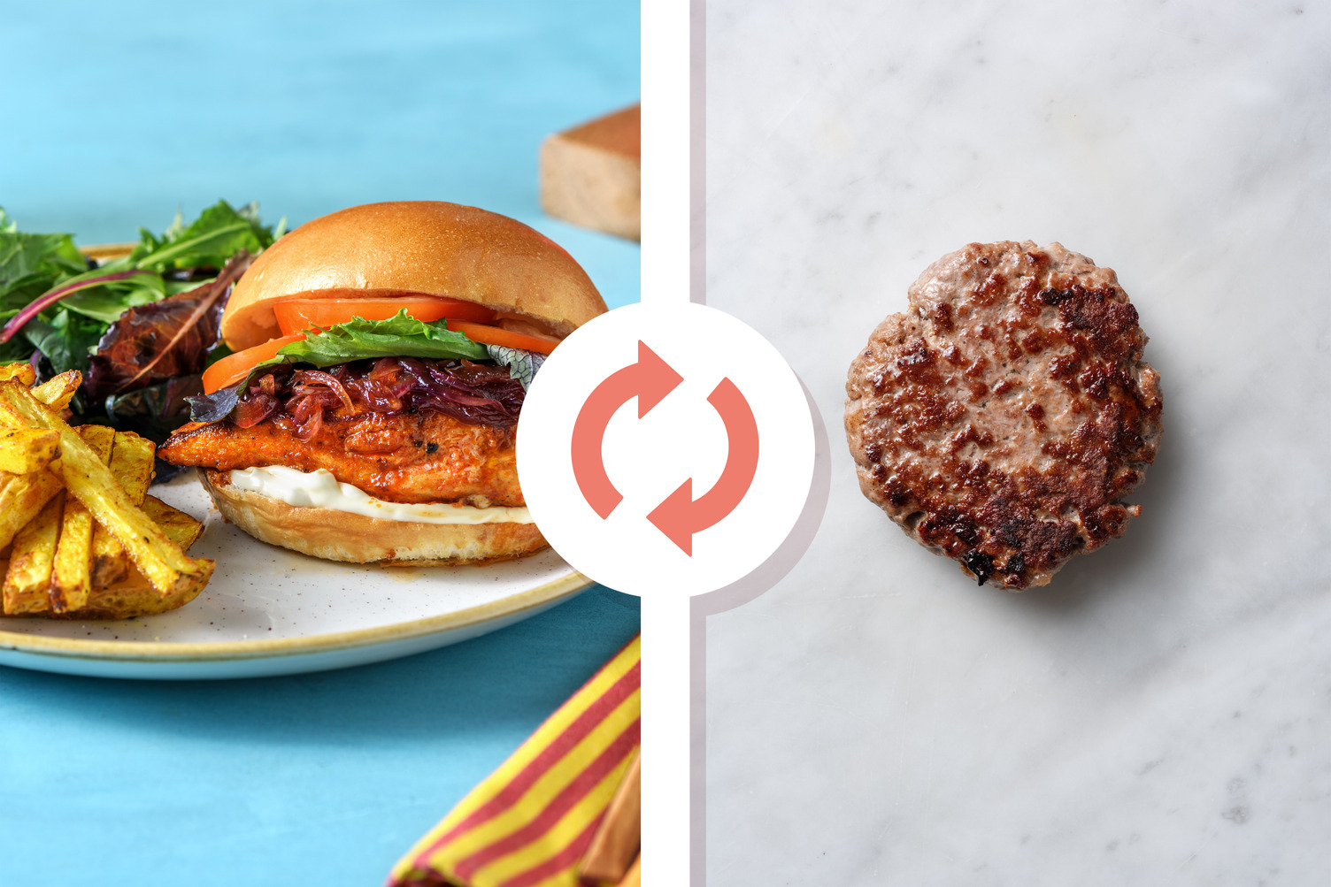 Burger di manzo e maiale alla mediterranea