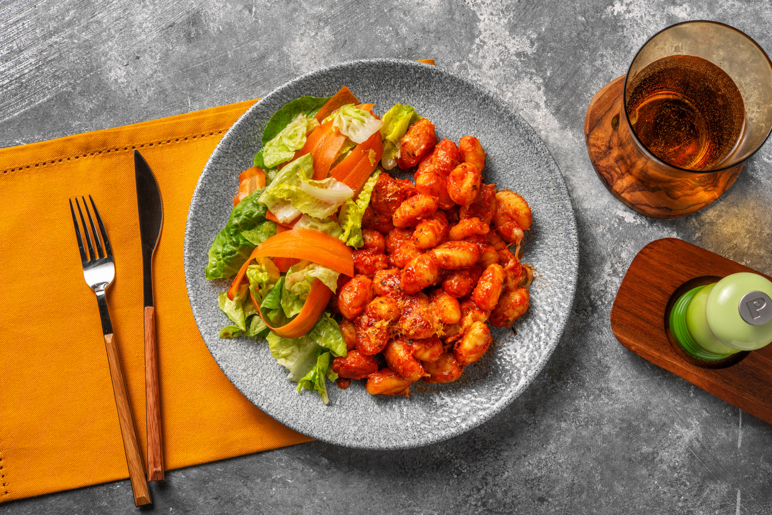 Gnocchis gratinados con salsa de tomate