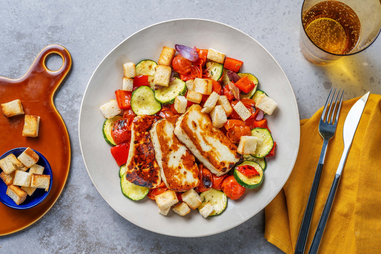 Halloumi grigliato e ratatouille