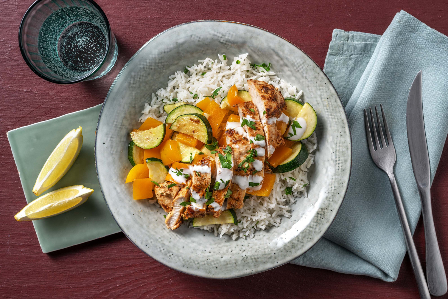 Moroccan Halloumi and Zesty Rice