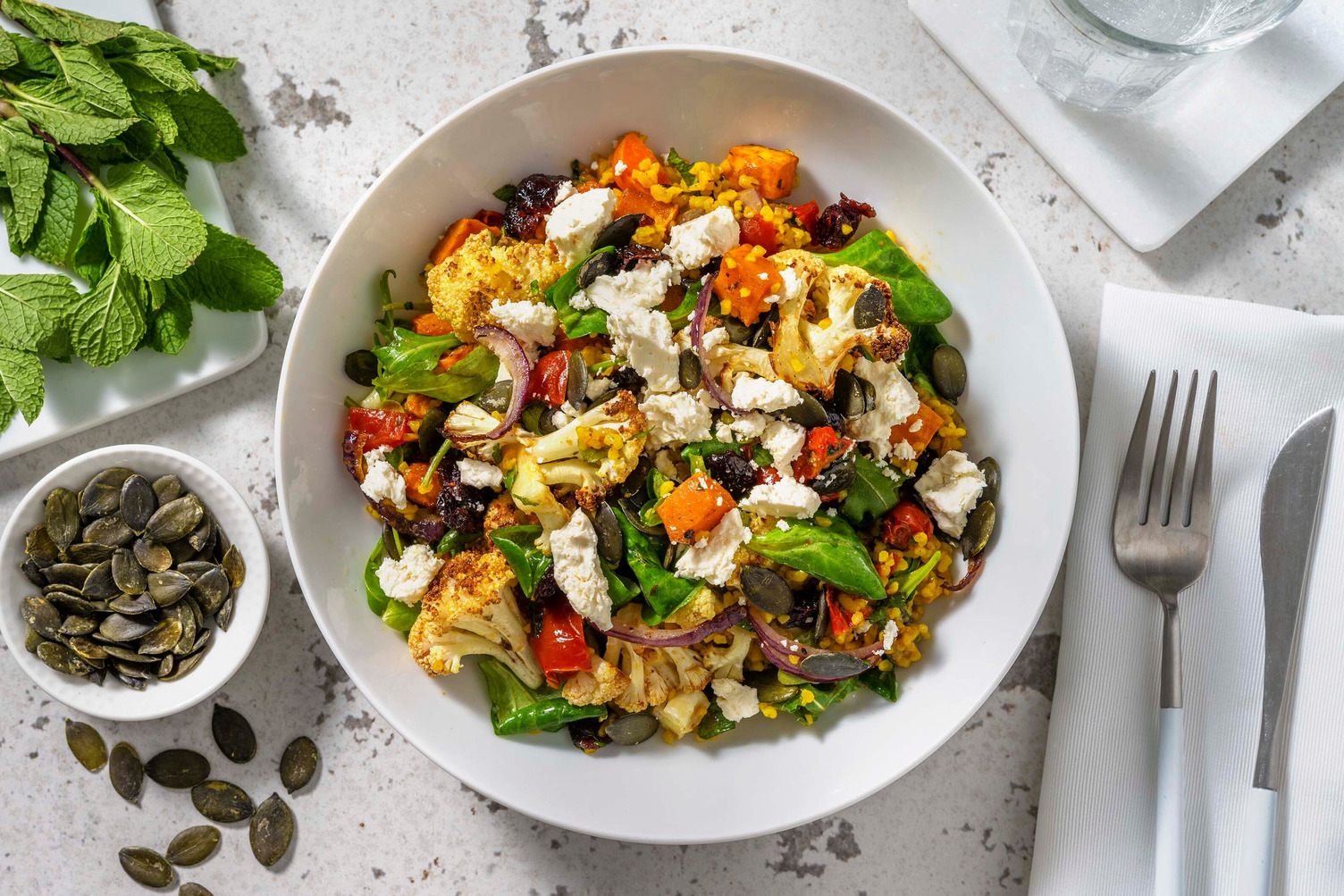 Salade de boulgour & légumes d'hiver grillés 