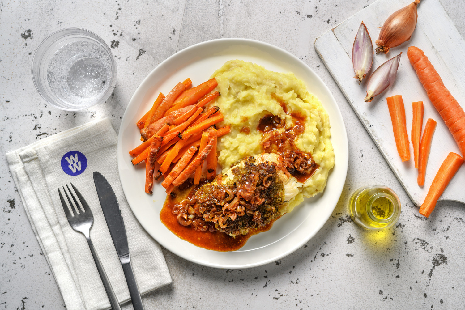 Pesto Crusted Cod and Mashed Potato