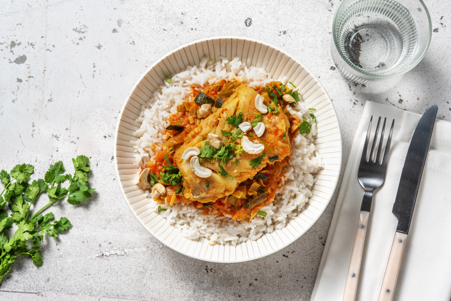 Lieu noir tikka masala & poireau