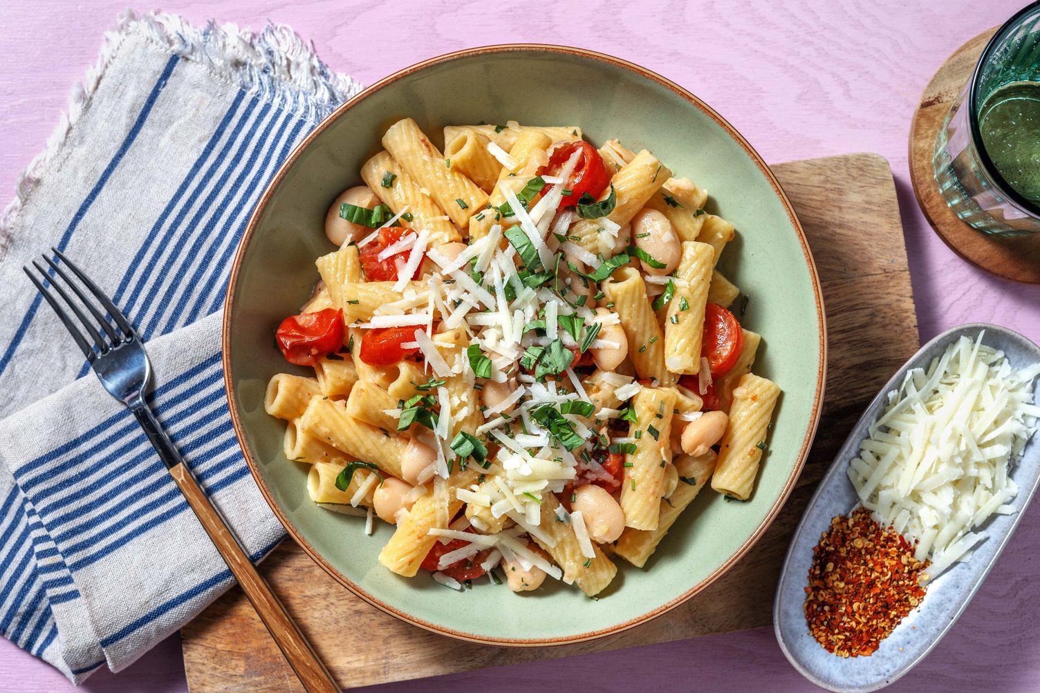 Pasta e fagioli alla toscana con pomodorini confit
